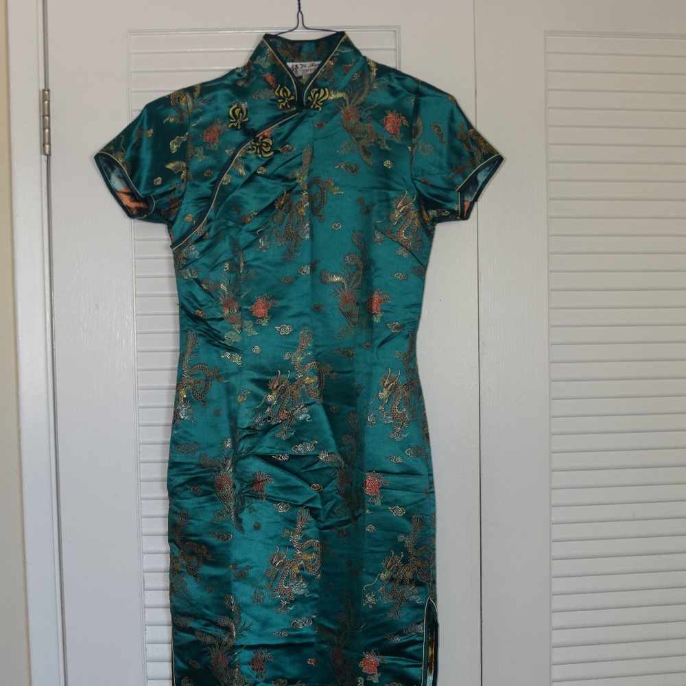 Blue/green chinese qi pao